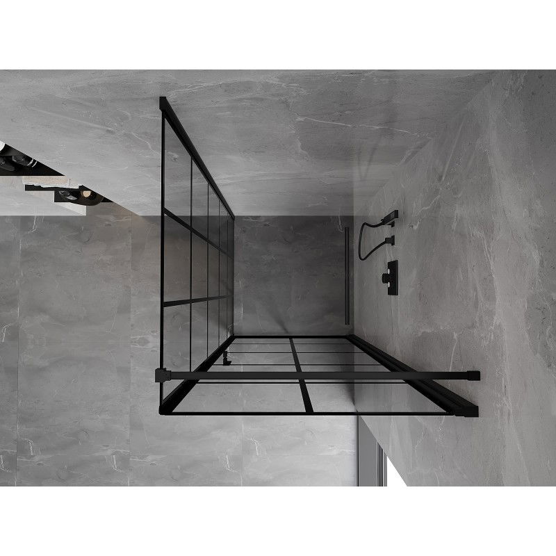 Mexen Mist-B cabină de duș batantă dreapta 70 x 70 cm, grilaj negru, negru - 8A2T-070-070-70-77-P