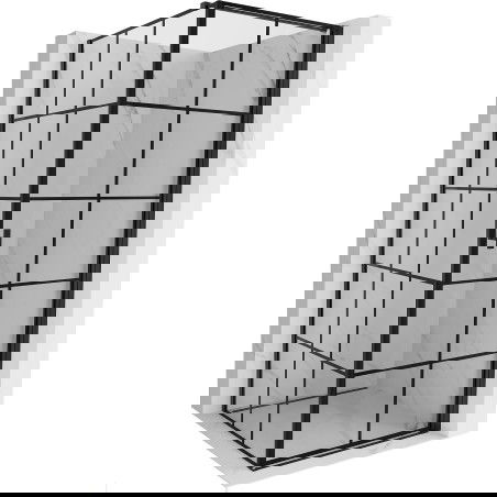 Mexen Mist-B zuhanykabin jobbos nyíló 100 x 100 cm, fekete rácsos, fekete - 8A2T-100-100-70-77-P