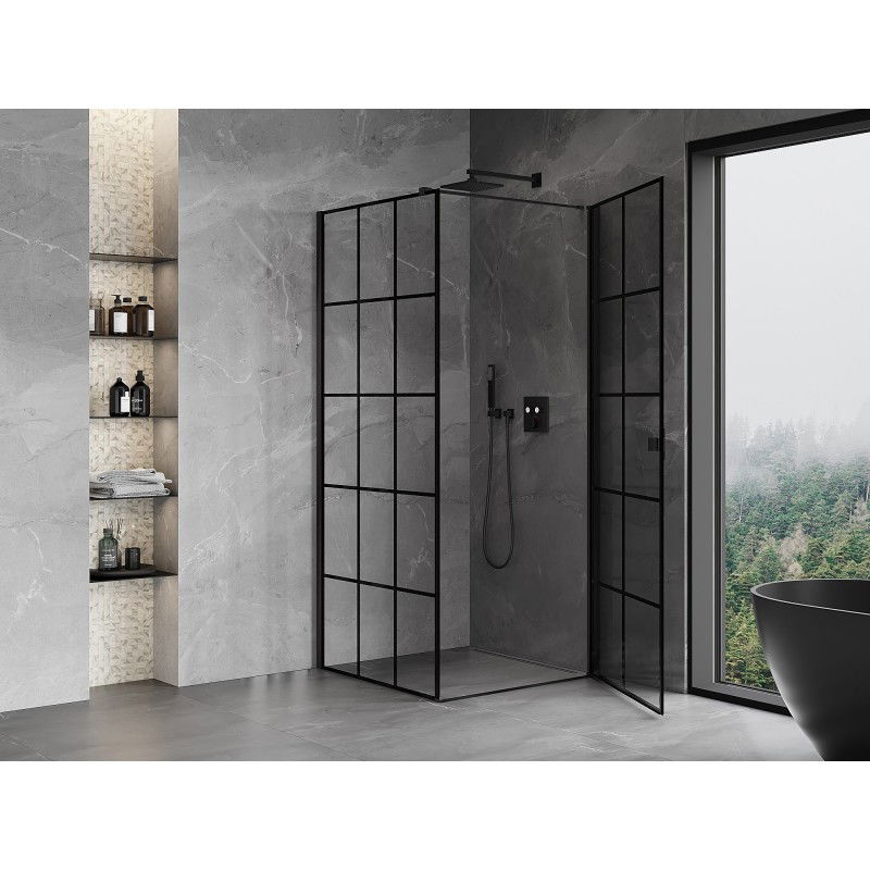Mexen Mist-B cabină de duș cu deschidere dreapta 100 x 100 cm, grilaj negru, negru - 8A2T-100-100-70-77-P