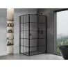Mexen Mist-B cabină de duș cu uși batante dreapta 90 x 75 cm, grilaj negru, negru - 8A2T-090-075-70-77-P