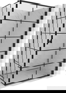 Mexen Mist-B jobbos nyíló zuhanykabin 100 x 80 cm, fekete rács, fekete - 8A2T-100-080-70-77-P