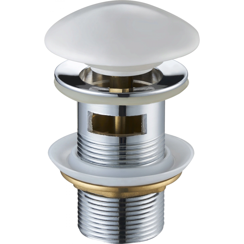 Mexen dop click-clack rotund cu preaplin, Alb ceramic - 79920-25