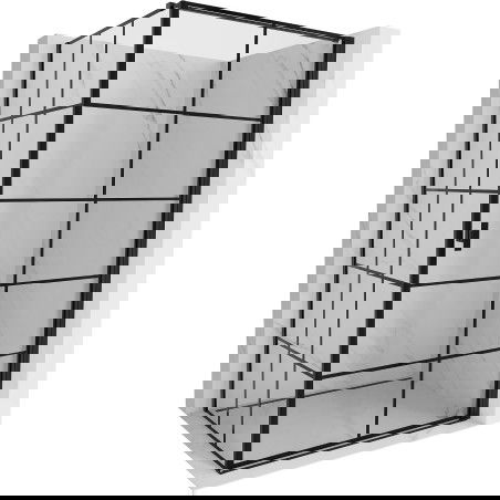 Mexen Mist-B cabină de duș batantă dreaptă 80 x 85 cm, grilaj negru, neagră - 8A2T-080-085-70-77-P