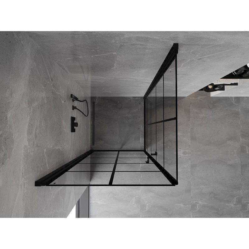 Mexen Mist-B Duo cabină de duș cu uși batante 80 x 80 cm, grilaj negru, negru - 8A2-080L-080P-70-77