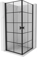 Mexen Mist-B Duo cabină de duș cu uși batante 80 x 80 cm, grilaj negru, negru - 8A2-080L-080P-70-77