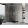 Mexen Mist-B Duo nyíló zuhanykabin 90 x 90 cm, átlátszó, kefélt arany - 8A2-090-090-55-00