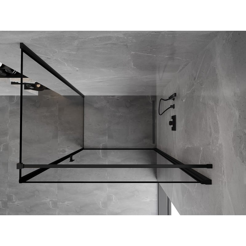 Mexen Mist-B cabină de duș pivotantă dreapta 80 x 85 cm, cadru negru, negru - 8A2T-080-085-70-70-P