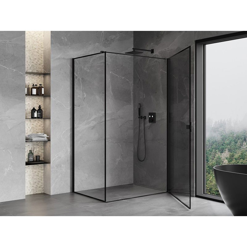 Mexen Mist-B cabină de duș basculantă dreapta 70 x 90 cm, cadru negru, negru - 8A2T-070-090-70-70-P