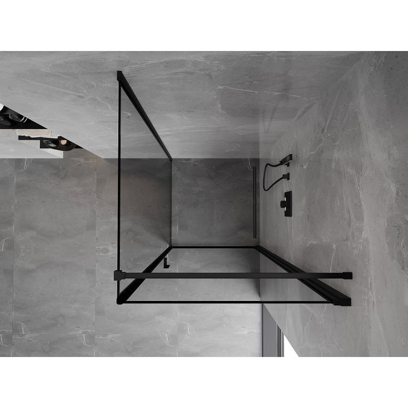 Mexen Mist-B cabină de duș cu ușă batantă dreapta 70 x 70 cm, cadru negru, negru - 8A2T-070-070-70-70-P