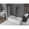Mexen Velar L 2-szárnyas, toló zuhanyfal 70 x 150 cm, zuzmarás, gun gray kefélt - 896-070-003-31-66