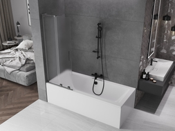 Mexen Velar L 2-szárnyas, toló zuhanyfal 70 x 150 cm, zuzmarás, gun gray kefélt - 896-070-003-31-66