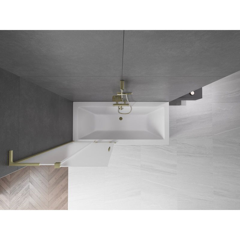 Mexen Velar L paravan de baie cu 2 uși glisante 80 x 150 cm, mat, auriu periat - 896-080-003-31-55