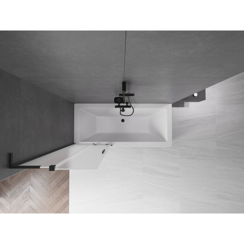 Mexen Velar L paravan cadă cu 2 uși glisante 85 x 150 cm, mat, negru - 896-085-003-31-70