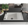 Mexen Elias gránit mosogatótálca 1 rekesszel, csepegtetővel 795 x 480 mm, fehér, fekete szifon - 6511791005-20-B