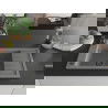 Mexen Elias chiuvetă din granit cu 1 compartiment cu picurător 795 x 480 mm, gri, sifon Neagră - 6511791005-71-B
