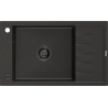 Mexen Elias chiuvetă de granit cu 1 cuvă cu scurgător 795 x 480 mm, negru/auriu metalic, sifon negru - 6511791005-75-B