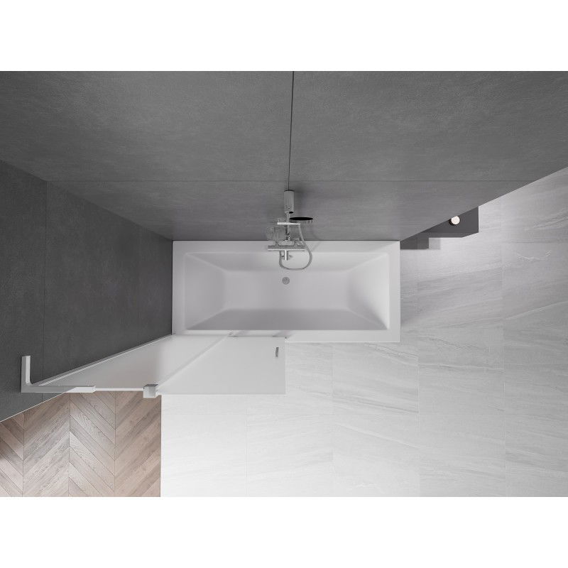 Mexen Velar L kádparaván 2-szárnyú tolóajtós 95 x 150 cm, zúzott üveg, króm - 896-095-003-31-01