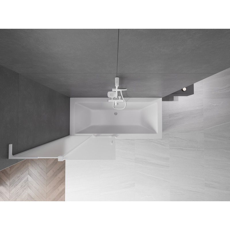 Mexen Velar L paravan pentru cadă cu 2 panouri glisante 95 x 150 cm, sablat, alb - 896-095-003-31-20