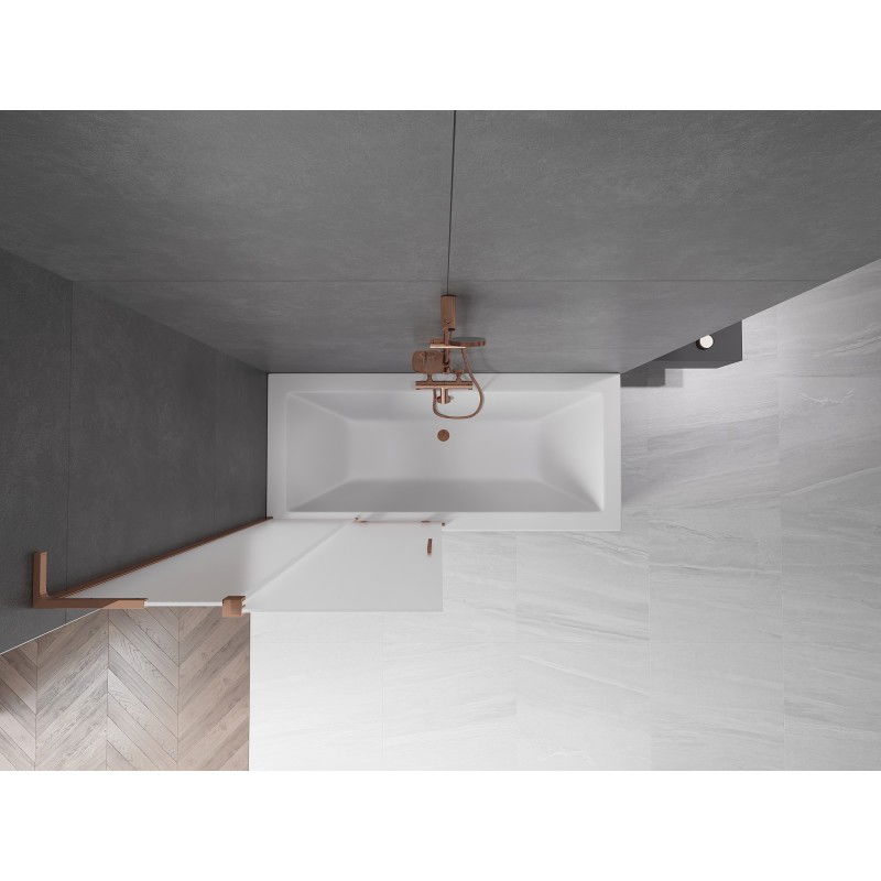 Mexen Velar L paravan baie cu 2 uși culisante 95 x 150 cm, satin, aur roz - 896-095-003-31-60