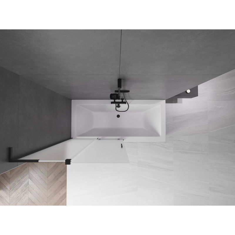 Mexen Velar L kétajtós tolható zuhanyfal 100 x 150 cm, matt, fekete - 896-100-003-31-70