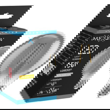 Mexen Vintis LED filament izzó E27, G95, 2W, Meleg - 2200K, 150 lm, füstszínű - L157-E27-0222-70