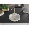 Mexen Diego chiuvetă de granit cu 1 cuvă 488 x 480 mm, albă, sifon auriu - 6512481000-20-G