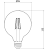 Mexen Vintis Bec LED cu filament E27, G95, 6W, Caldă - 2200K, 450 lm, fumată - L157-E27-0622-70