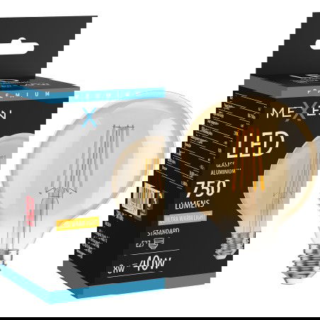Mexen Vintis Bec LED filament E27, G95, 8W, Cald - 2200K, 750 lm, amber - L157-E27-0822-50
