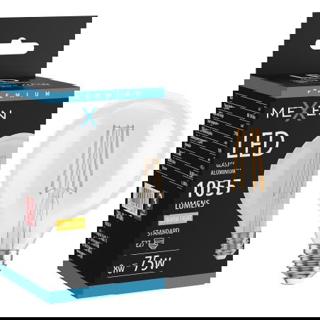 Mexen Vintis LED filament izzó E27, G95, 8W, Meleg - 2700K, 1055 lm, átlátszó - L157-E27-0827-00