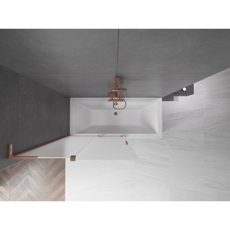 Mexen Velar L paravan de baie cu 2 panouri glisante 110 x 150 cm, mat, cupru periat - 896-110-003-31-65