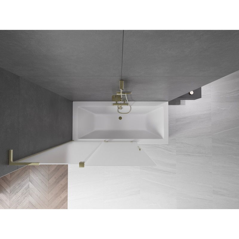 Mexen Velar L paravan de baie 2-brazi culisante 120 x 150 cm, înghețat, auriu - 896-120-003-31-50