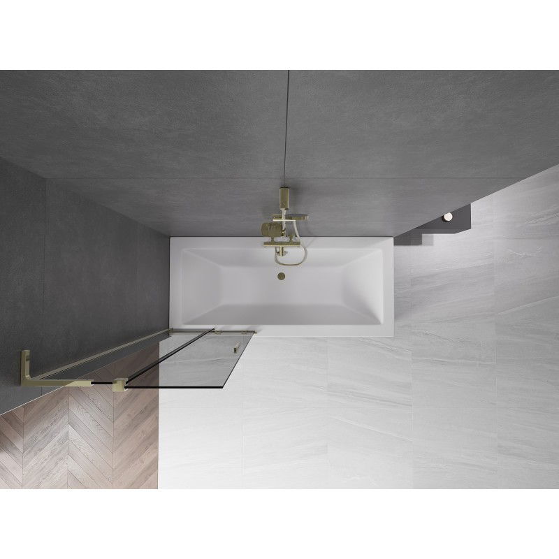 Mexen Velar L paravan de cadă cu 2 aripi glisante 70 x 150 cm, grafit, auriu - 896-070-003-41-50