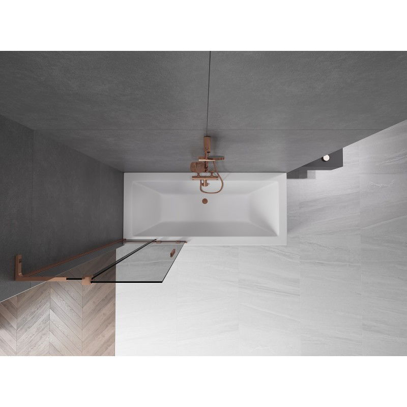 Mexen Velar L ecran de cadă cu 2 panouri glisante 70 x 150 cm, grafit, aur roz - 896-070-003-41-60