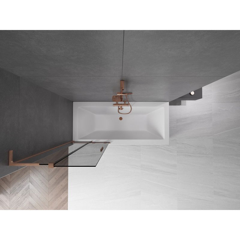 Mexen Velar L paravan de cadă cu 2 uși glisante 75 x 150 cm, grafit, cupru periat - 896-075-003-41-65