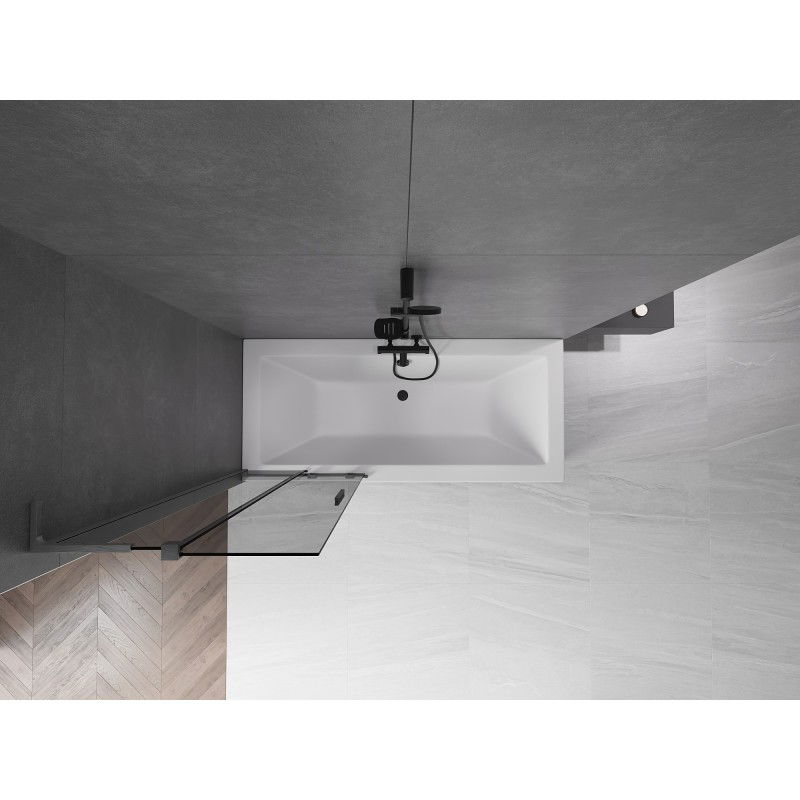 Mexen Velar L paravan de cadă cu 2 uși glisante 70 x 150 cm, grafit, gun gray periat - 896-070-003-41-66