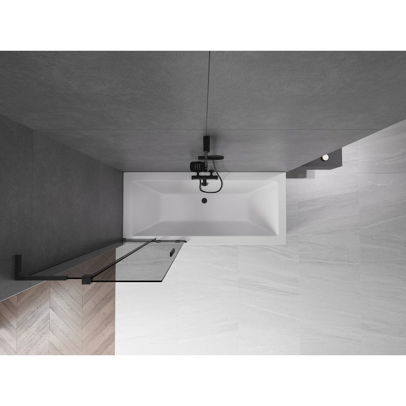 Mexen Velar L csuklós fürdőpanel 2-szárnyú, toló 75 x 150 cm, grafit, fekete - 896-075-003-41-70