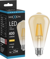 Mexen Vintis LED filament izzó E27, ST64, 4W, Meleg - 2200K, 400 lm, borostyán - L152-E27-0422-50