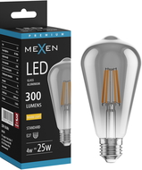 Mexen Vintis LED filament izzó E27, ST64, 4W, Meleg - 2200K, 300 lm, füstös - L152-E27-0422-70