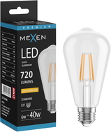 Mexen Vintis Bec filament LED E27, ST64, 6W, Cald - 2200K, 720 lm, clar - L152-E27-0622-00