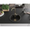 Mexen Diego chiuvetă din granit cu o cuvă 488 x 480 mm, negru/auriu metalic, sifon auriu - 6512481000-75-G