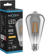 Mexen Vintis LED filament izzó E27, ST64, 6W, Meleg - 2200K, 450 lm, füstös - L152-E27-0622-70