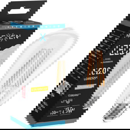 Mexen Vintis LED filament izzó E27, ST64, 10W, Meleg - 2200K, 1320 lm, átlátszó - L152-E27-1022-00