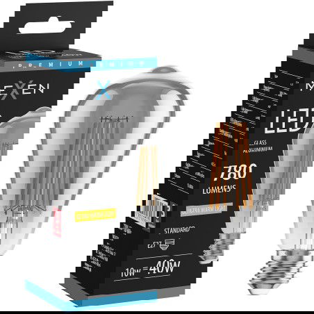 Mexen Vintis Bec LED filament E27, ST64, 10W, Caldă - 2200K, 780 lm, fum - L152-E27-1022-70