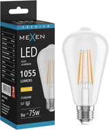 Mexen Vintis Bec LED filament E27, ST64, 8W, Cald - 2700K, 1055 lm, transparent - L152-E27-0827-00