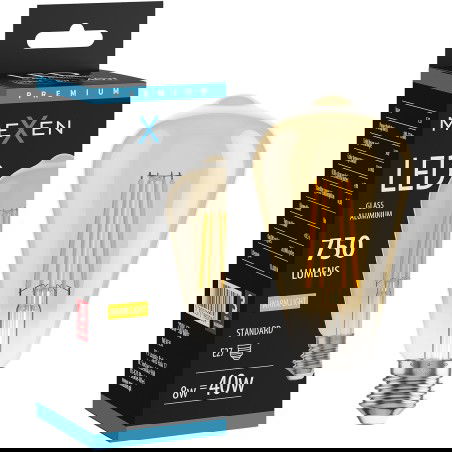 Mexen Vintis Bec filament LED E27, ST64, 8W, Cald - 2700K, 750 lm, ambra - L152-E27-0827-50