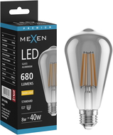 Mexen Vintis LED szálas filament izzó E27, ST64, 8W, Meleg - 2700K, 680 lm, füstös - L152-E27-0827-70