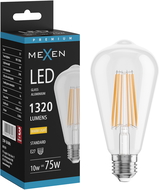 Mexen Vintis LED filament izzó E27, ST64, 10W, Meleg - 2700K, 1320 lm, átlátszó - L152-E27-1027-00