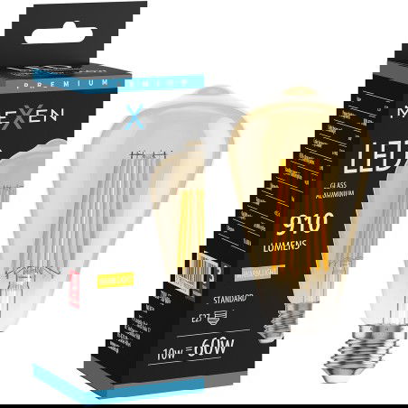 Mexen Vintis Led filament izzó E27, ST64, 10W, Meleg - 2700K, 910 lm, borostyán - L152-E27-1027-50