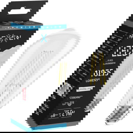 Mexen Vintis Bec LED filament E27, ST64, 8W, Neutru - 4000K, 1055 lm, transparent - L152-E27-0840-00