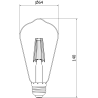 Mexen Vintis Bec LED cu filament E27, ST64, 6W, Rece - 6500K, 720 lm, transparentă - L152-E27-0665-00